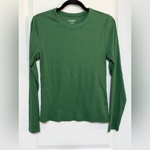 Old Navy Forest Green Ribbed Crew Neck Top